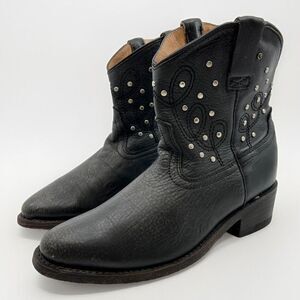 Miz Mooz women 6 Cozumel Ankle Boot Black  Studded Cowboy Western Southwest Boho